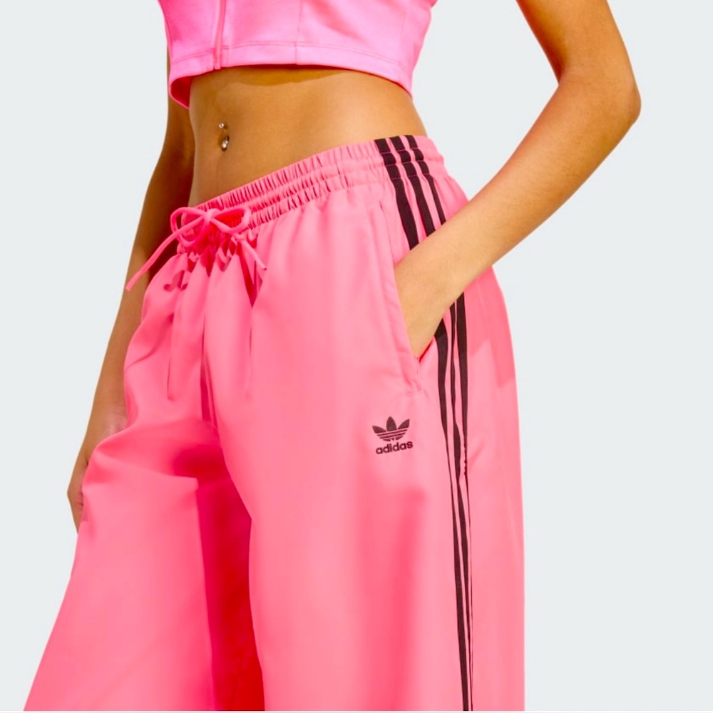 Adidas Originals [S-M] Lightweight Wide-Leg Track Pants Lucid Pink JV7493 - Picture 5 of 13